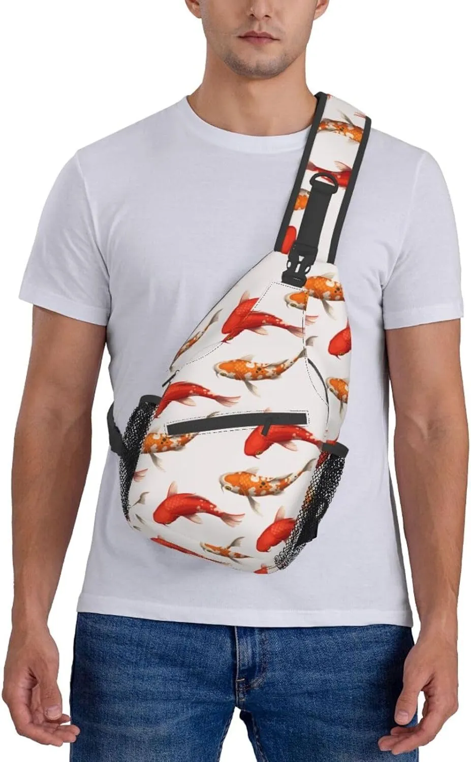 Goldfish Crossbody Bag Fish Shoulder Bag Backpack Cute Sling Bag Funny Chest Casual Daypack for Outdoor