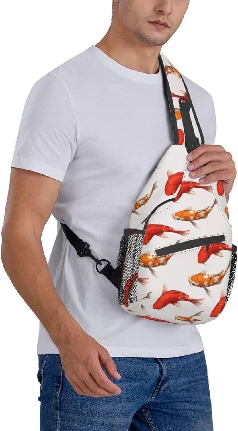 Goldfish Crossbody Bag Fish Shoulder Bag Backpack Cute Sling Bag Funny Chest Casual Daypack for Outdoor