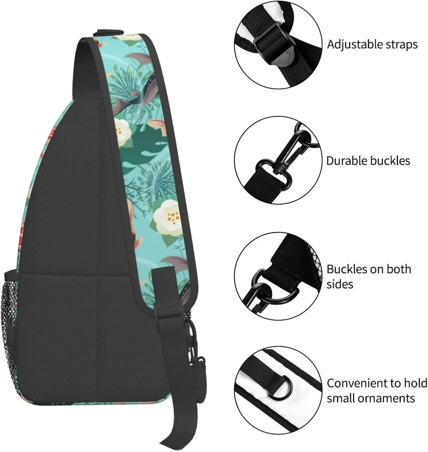 Goldfish Crossbody Bag Fish Shoulder Bag Backpack Cute Sling Bag Funny Chest Casual Daypack for Outdoor