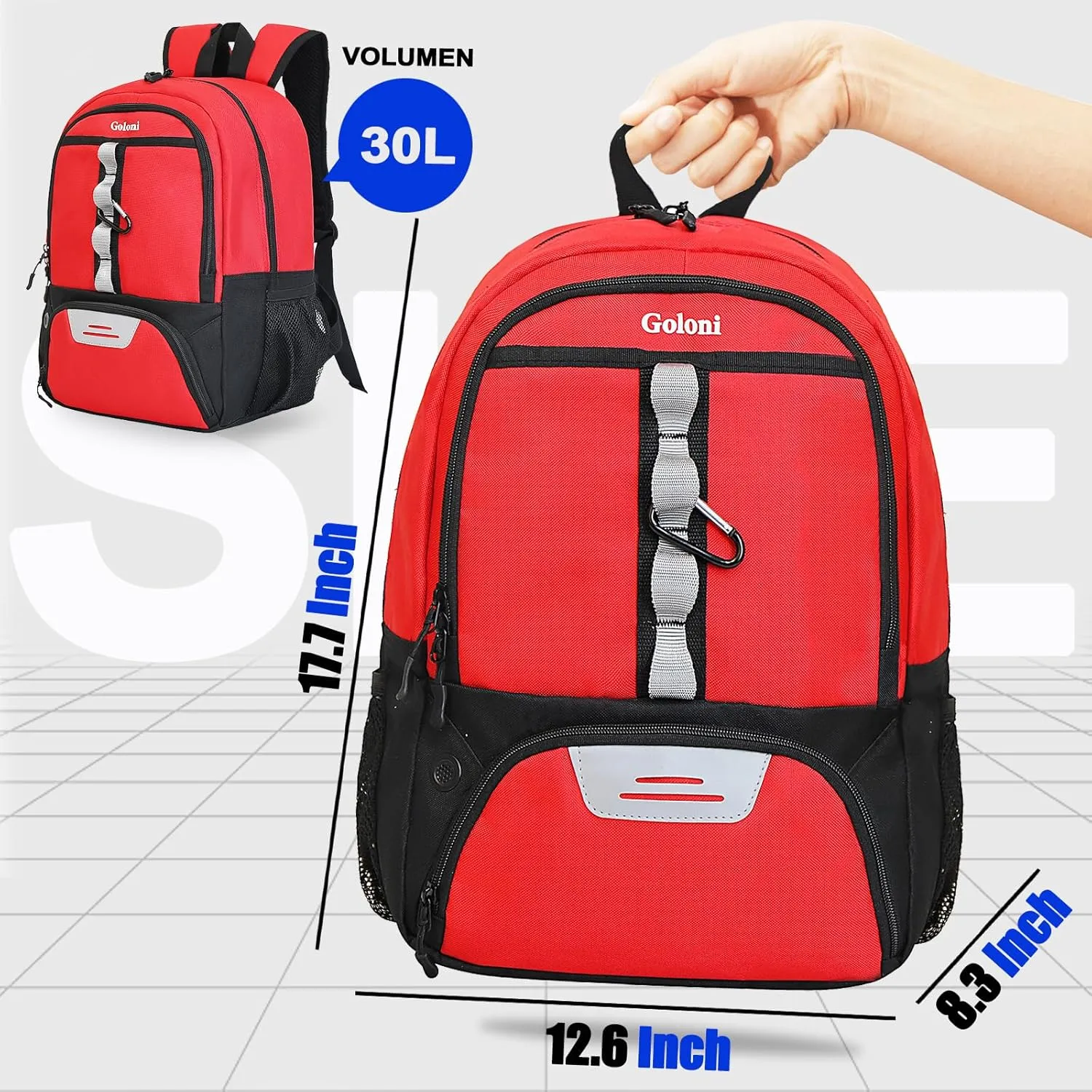 Goloni Youth Soccer Bag,Basketball Bag with Ball Compartment & Shoe Compartment,Backpack for Football Volleyball Basketball