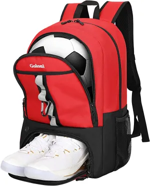 Goloni Youth Soccer Bag,Basketball Bag with Ball Compartment & Shoe Compartment,Backpack for Football Volleyball Basketball