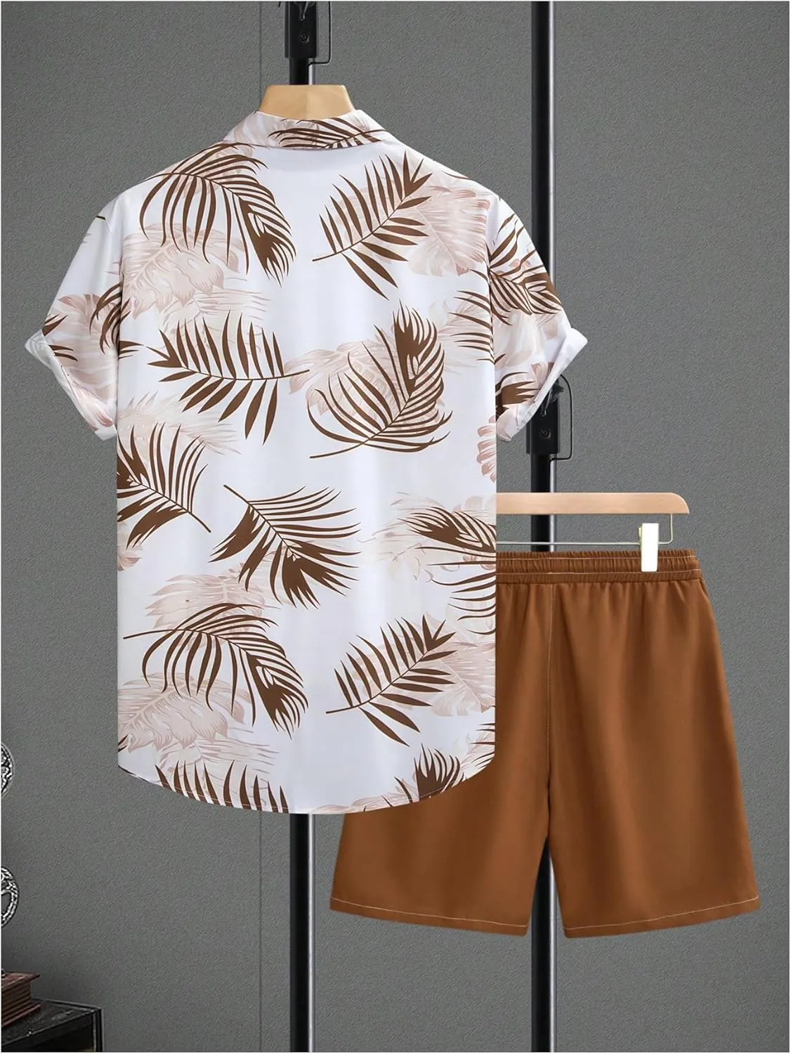 GORGLITTER Men's 2 Piece Vacation Beach Outfits Floral Button Down Shirt and Shorts Cruise Attire Sets