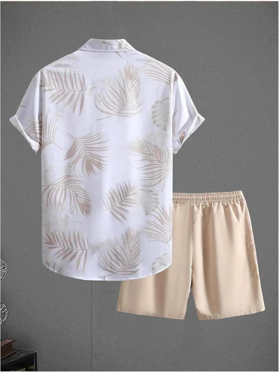 GORGLITTER Men's 2 Piece Vacation Beach Outfits Floral Button Down Shirt and Shorts Cruise Attire Sets