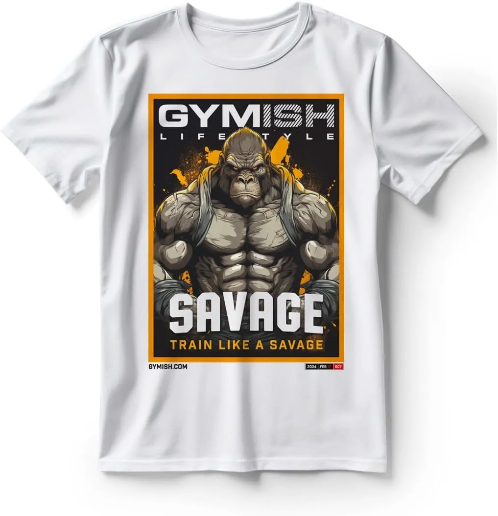 Gorilla Savage Workout Gym T-Shirt for Men with Air Freshener Gift Set