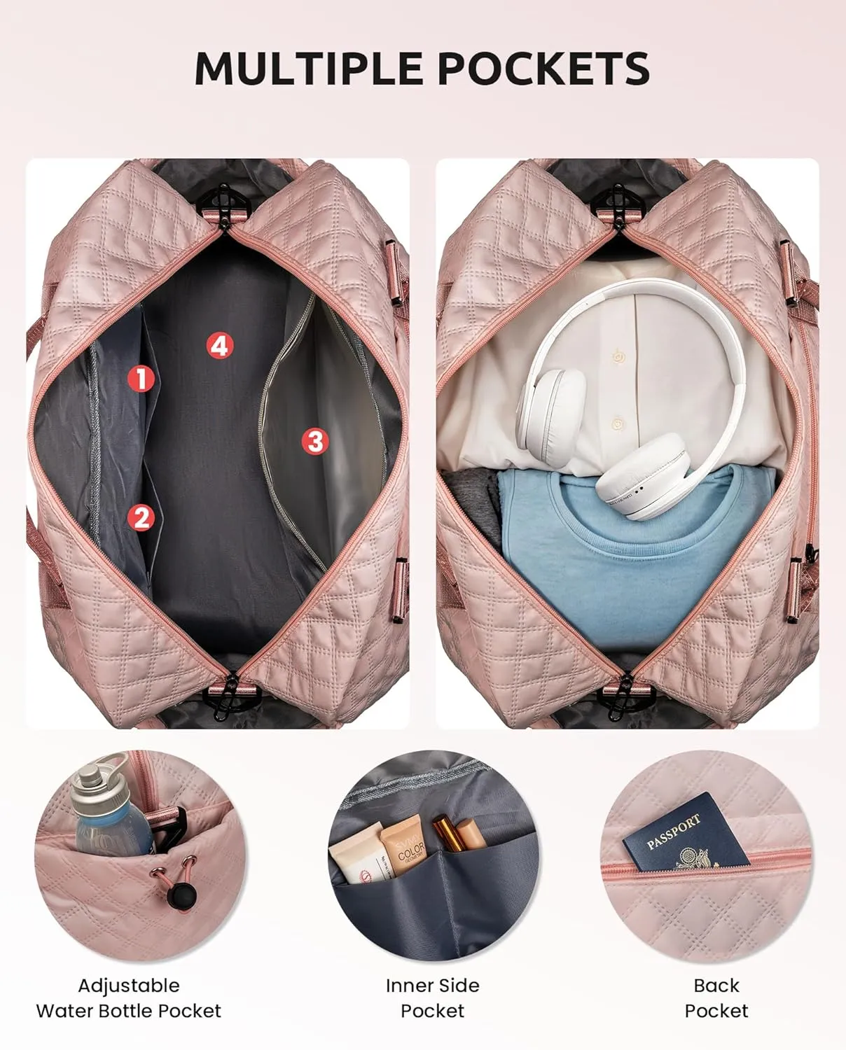 Graduate Gifts for Her-Girls Duffle Bag with Shoe Compartment, Kids Weekender Bags, Overnight Bag with Makeup Pouch, Gifts for 10 11 12 13 14 15 16 Year Old Kid-Graduation Present (Letter K)