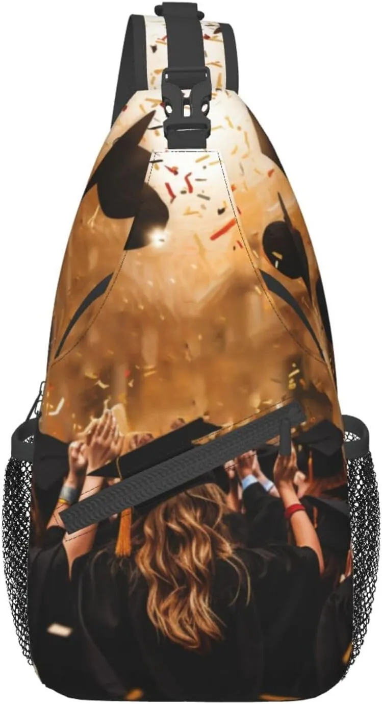 Graduation Ceremony Sling Bag Crossbody Shoulder Backpack Casual Chest Bag Sport Travel Hiking Daypack For Women Men