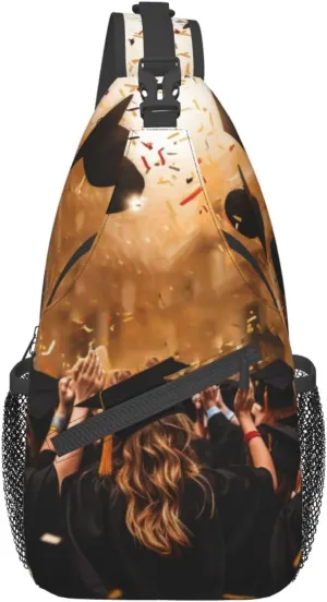 Graduation Ceremony Sling Bag Crossbody Shoulder Backpack Casual Chest Bag Sport Travel Hiking Daypack For Women Men