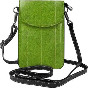 Green Grassland Printed Women's Crossbody Phone Bag - Perfect for Travel and Shopping