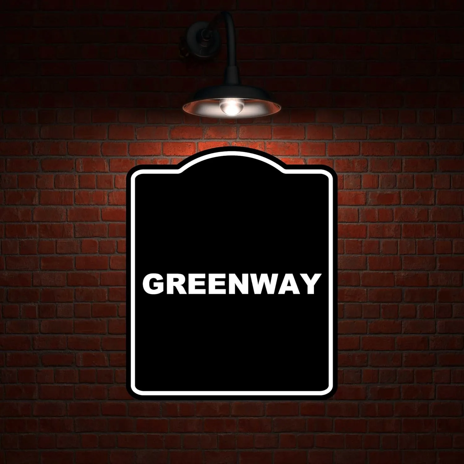 GREENWAY BLACK Minimalist Aluminum Composite Sign 15 x 18 inches