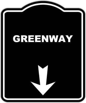 GREENWAY Black Sign Arrow Down Aluminum Composite Sign 20 x 24 inches