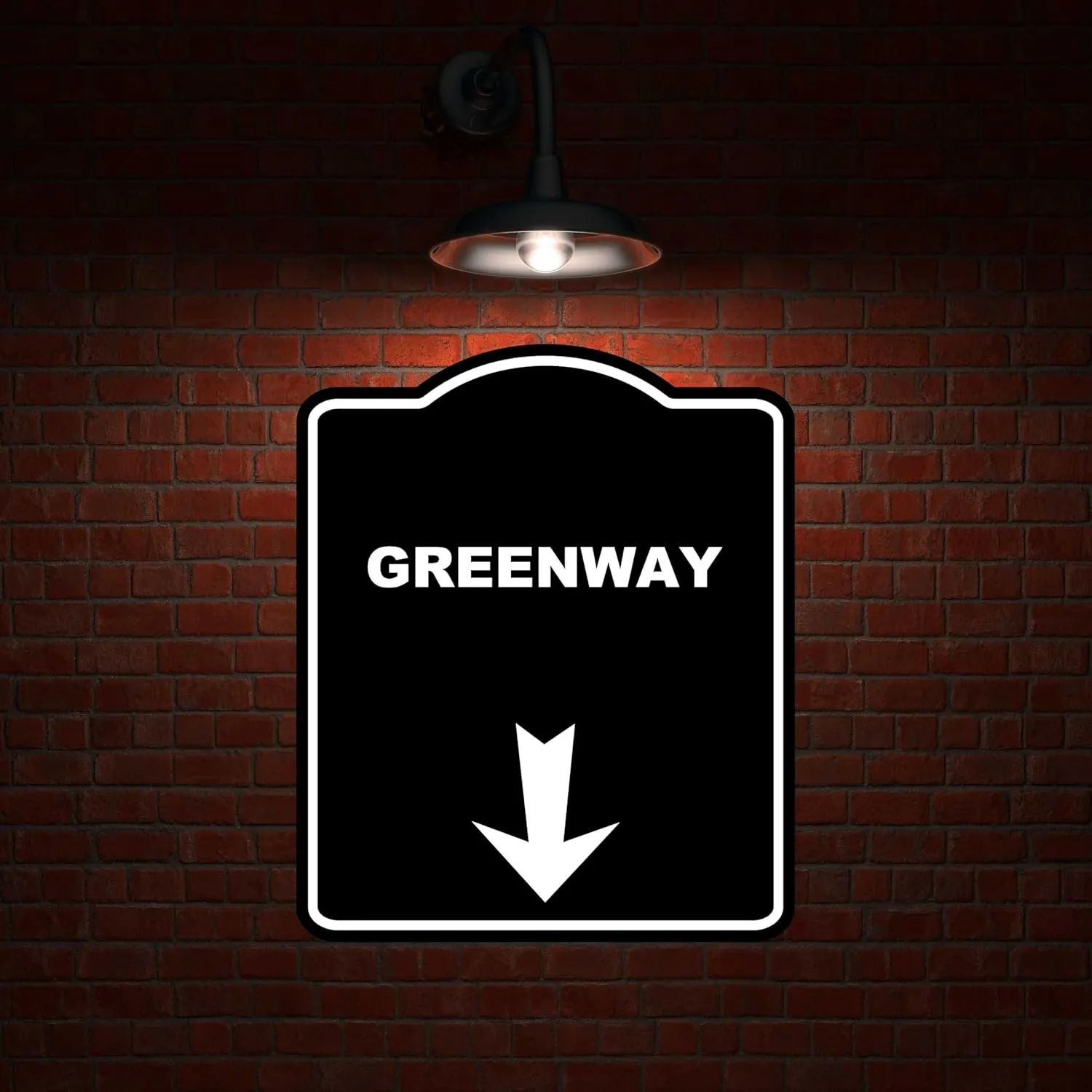 GREENWAY Black Sign Arrow Down Aluminum Composite Sign 20 x 24 inches