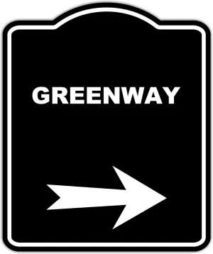 GREENWAY Black Sign Arrow Right Aluminum Composite Sign 15 x 18 inches