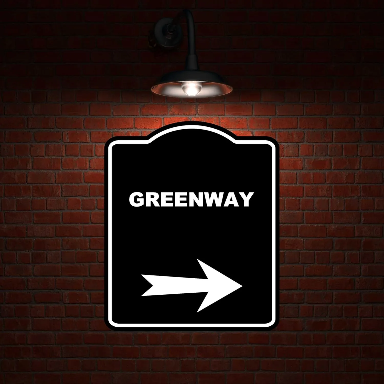 GREENWAY Black Sign Arrow Right Aluminum Composite Sign 15 x 18 inches