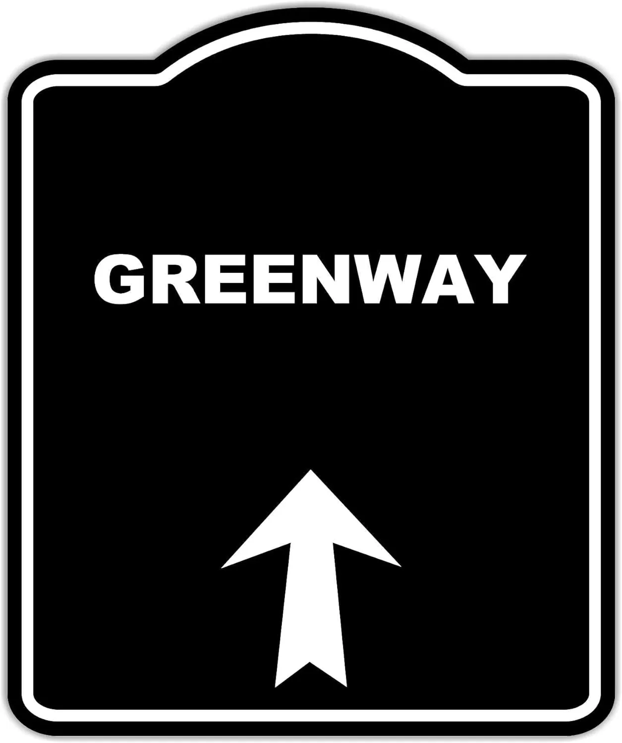 GREENWAY Black Sign Arrow Up Aluminum Composite Sign 15 x 18 inches