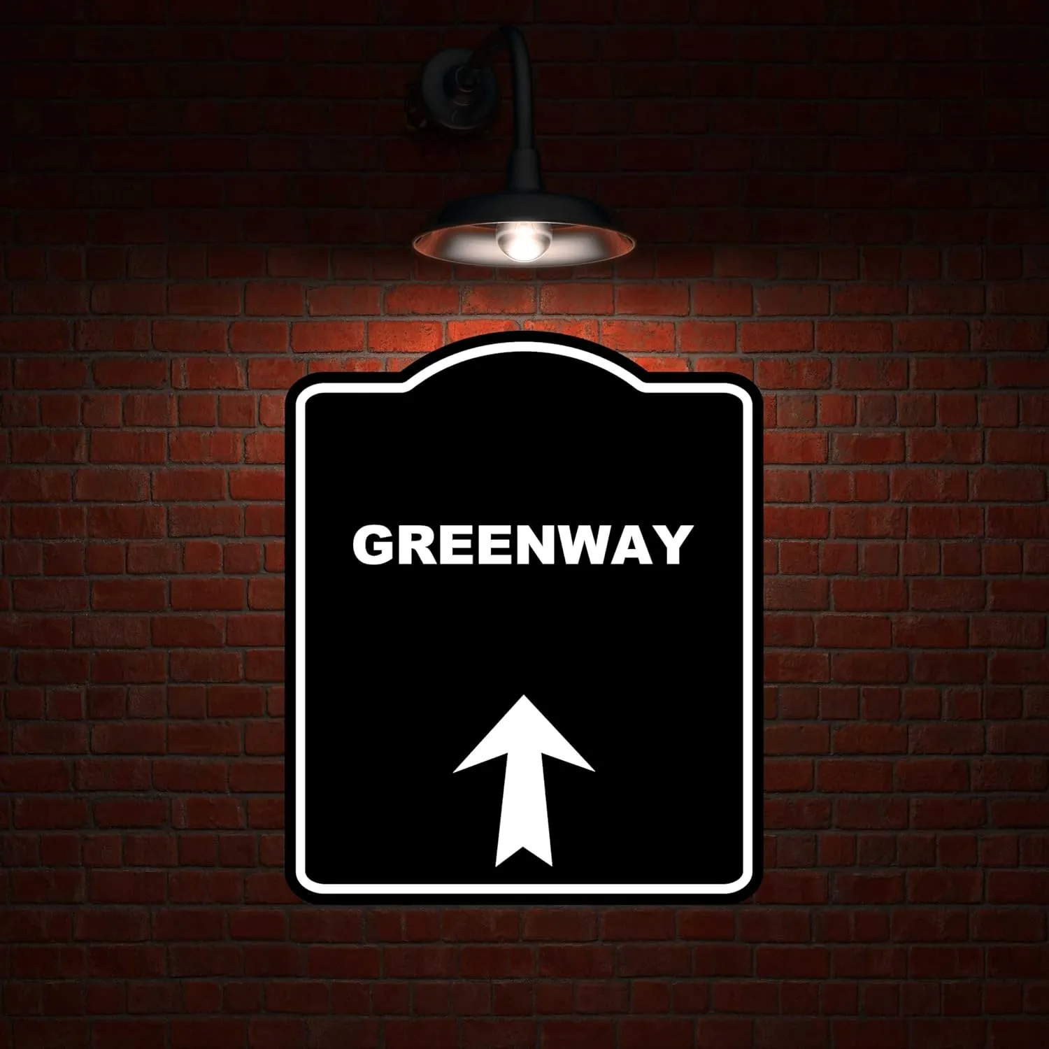 GREENWAY Black Sign Arrow Up Aluminum Composite Sign 15 x 18 inches