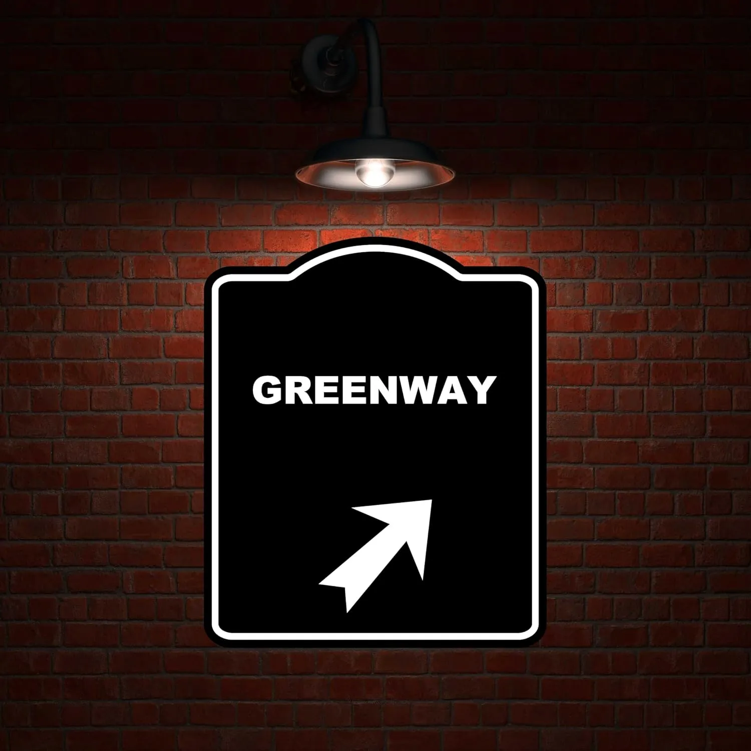 GREENWAY Black Sign Arrow Up Right Aluminum Composite Sign 20 x 24 inches