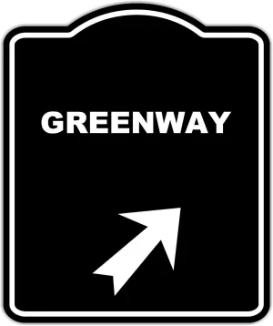 GREENWAY Black Sign Arrow Up Right Aluminum Composite Sign 20 x 24 inches