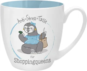 GRUSS & CO 45521 Anti Stress for Queens Shopping, 450 ml, Gift – Bone China Mug, Light Blue, 9.5 cm