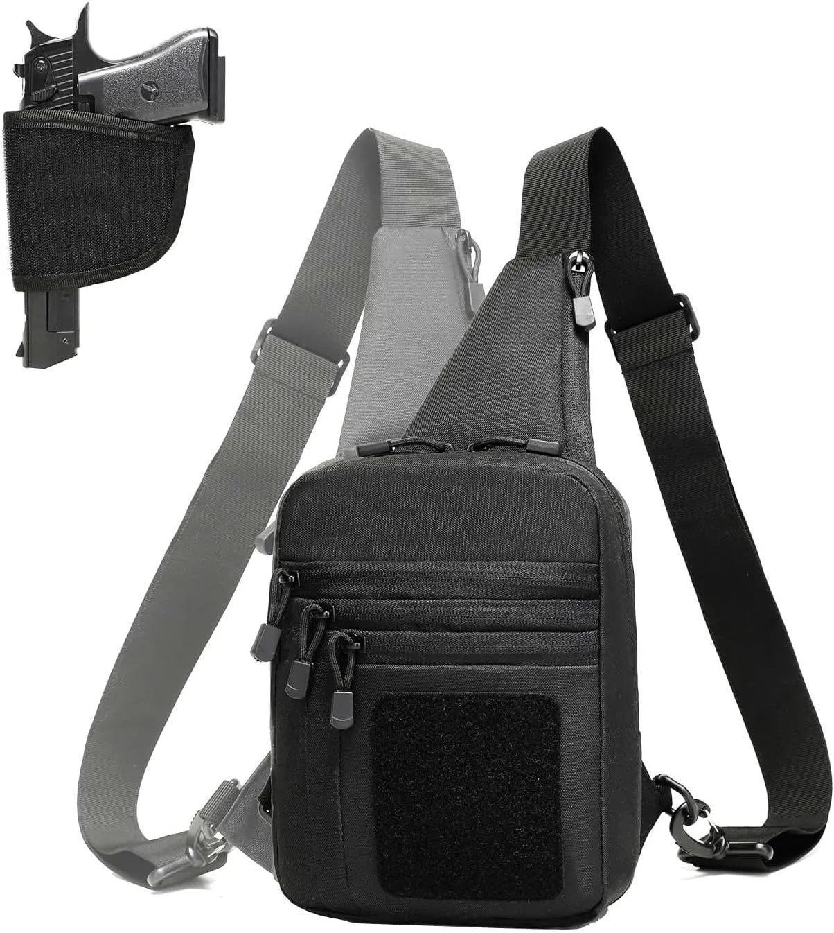 Gun Bag for Handguns, Tactical Sling Bag for Men CCW Shoulder Crossbody Bag Chest Pack Range Bags with Holster