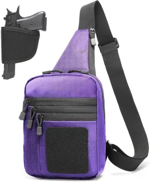 Gun Bag for Handguns, Tactical Sling Bag for Men CCW Shoulder Crossbody Bag Chest Pack Range Bags with Holster