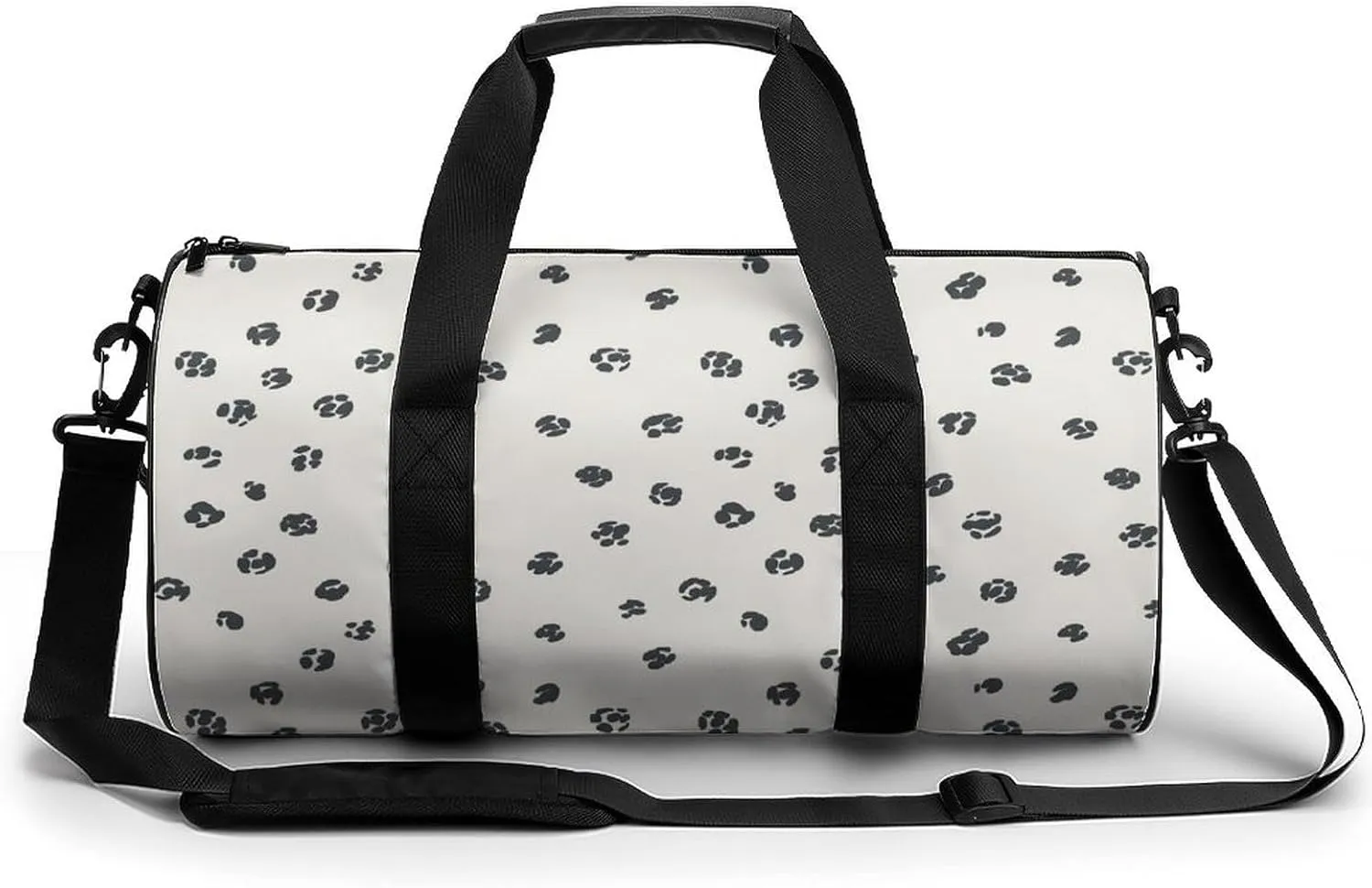 Gym Bag 17in for Men Women, Waterproof Foldable Sports Organizer, Durable Workout Travel Duffle Bag, Faint Gray Dots-128