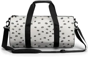 Gym Bag 17in for Men Women, Waterproof Foldable Sports Organizer, Durable Workout Travel Duffle Bag, Faint Gray Dots-128