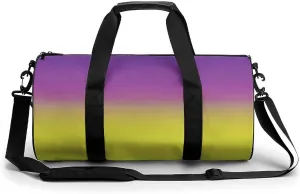 Gym Bag 17in for Men Women, Waterproof Foldable Sports Organizer, Durable Workout Travel Duffle Bag, Vibrant Glow Horizon-1447