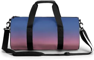 Gym Bag 17in for Men Women, Waterproof Foldable Sports Organizer, Durable Workout Travel Duffle Bag, Warm Horizon Fade-1593