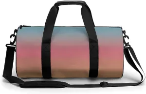 Gym Bag 17in for Men Women, Waterproof Foldable Sports Organizer, Durable Workout Travel Duffle Bag, Warm Horizon Glow-1602