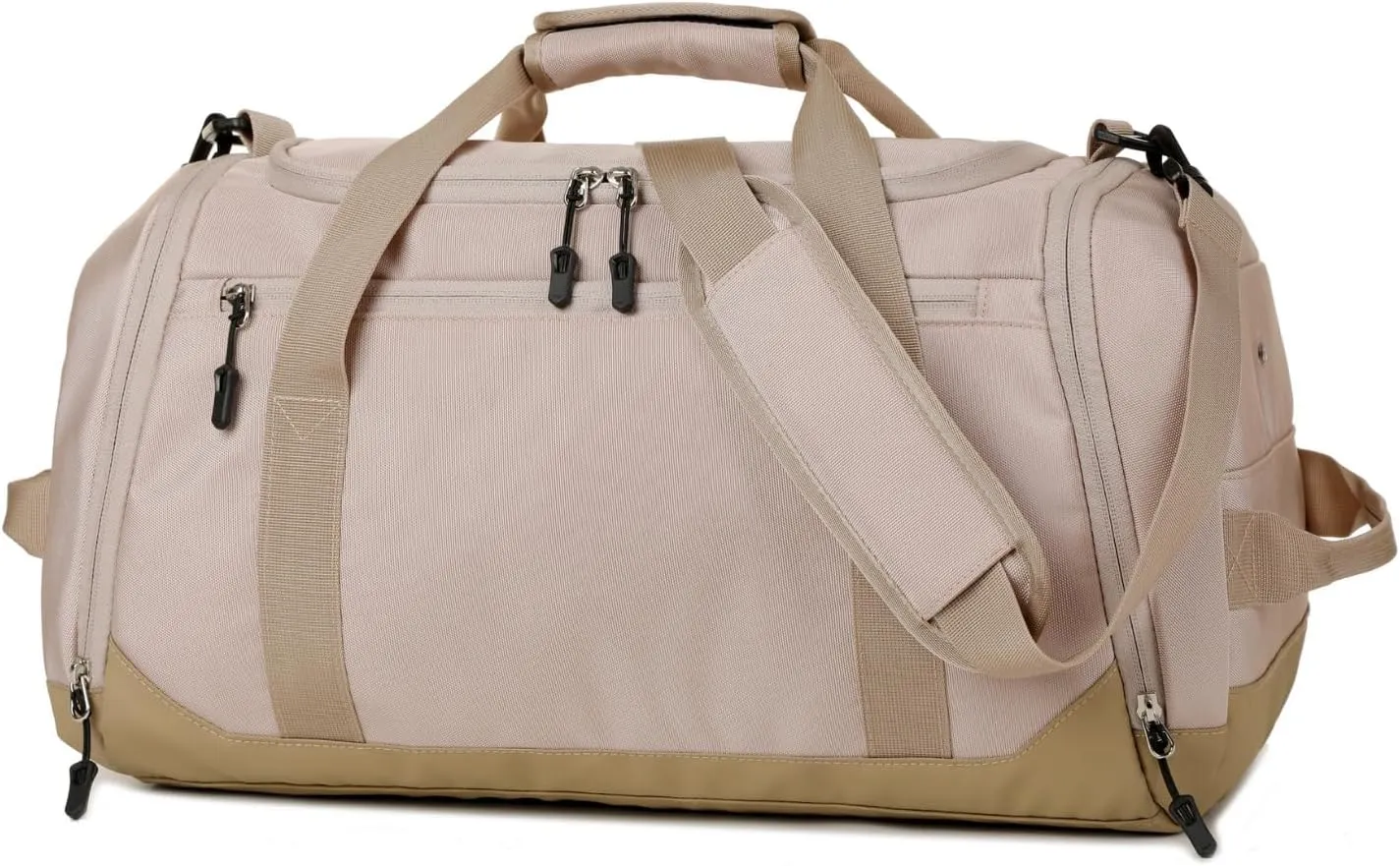 Gym Bag for Men Women, Large Sports Travel Duffle Bag with Wet Pocket & Shoe Compartment, 35L Waterproof Lightweight Carry On Overnight Weekender Bag for Workout, Fitness, Business - Beige