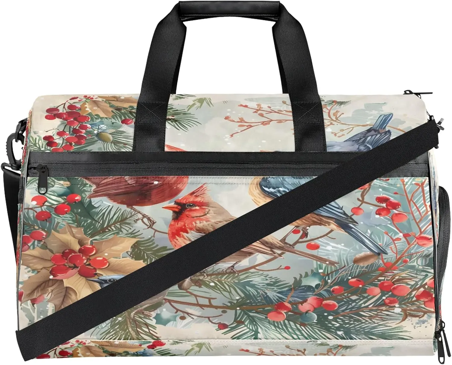 Gym Bag for Women Men Animal Bird Flower Travel Duffle Bag with Shoe Compartment Waterproof Sports Tote Bags Large Overnight Weekender Bags for Travel Swimming Gym Yoga Dance