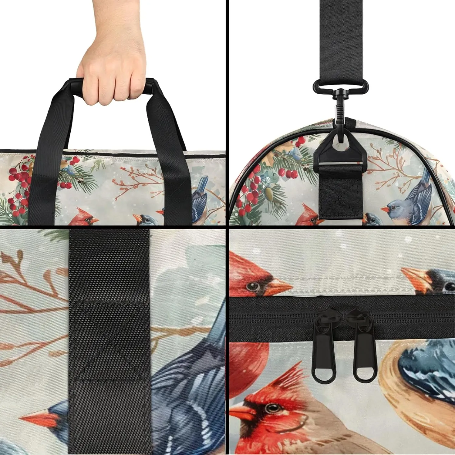Gym Bag for Women Men Animal Bird Flower Travel Duffle Bag with Shoe Compartment Waterproof Sports Tote Bags Large Overnight Weekender Bags for Travel Swimming Gym Yoga Dance