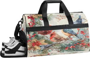 Gym Bag for Women Men Animal Bird Flower Travel Duffle Bag with Shoe Compartment Waterproof Sports Tote Bags Large Overnight Weekender Bags for Travel Swimming Gym Yoga Dance