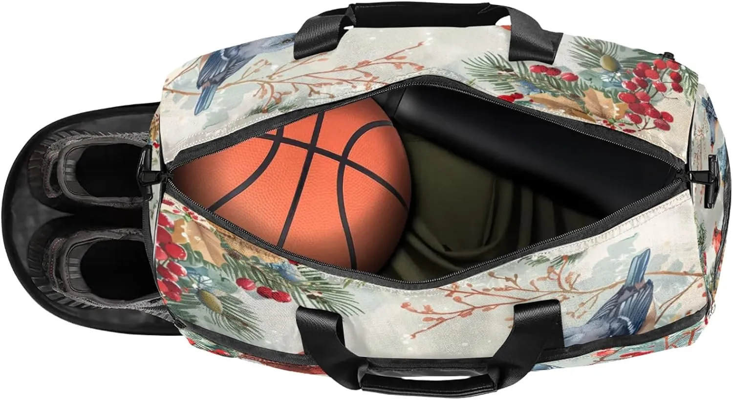 Gym Bag for Women Men Animal Bird Flower Travel Duffle Bag with Shoe Compartment Waterproof Sports Tote Bags Large Overnight Weekender Bags for Travel Swimming Gym Yoga Dance