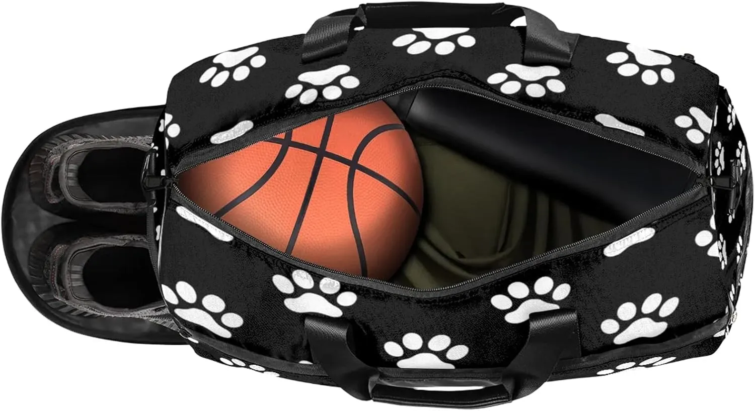 Gym Bag for Women Men Animal Cute Paw Print Travel Duffle Bag with Shoe Compartment Waterproof Sports Tote Bags Large Overnight Weekender Bags for Travel Swimming Gym Yoga Dance