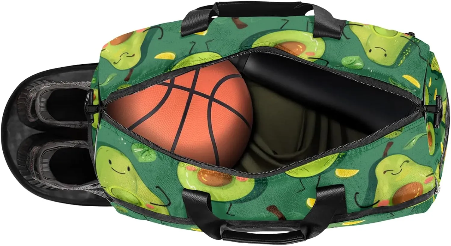 Gym Bag for Women Men Fruit Cute Cartoon Kiwifruit Travel Duffle Bag with Shoe Compartment Waterproof Sports Tote Bags Large Overnight Weekender Bags for Travel Swimming Gym Yoga Dance