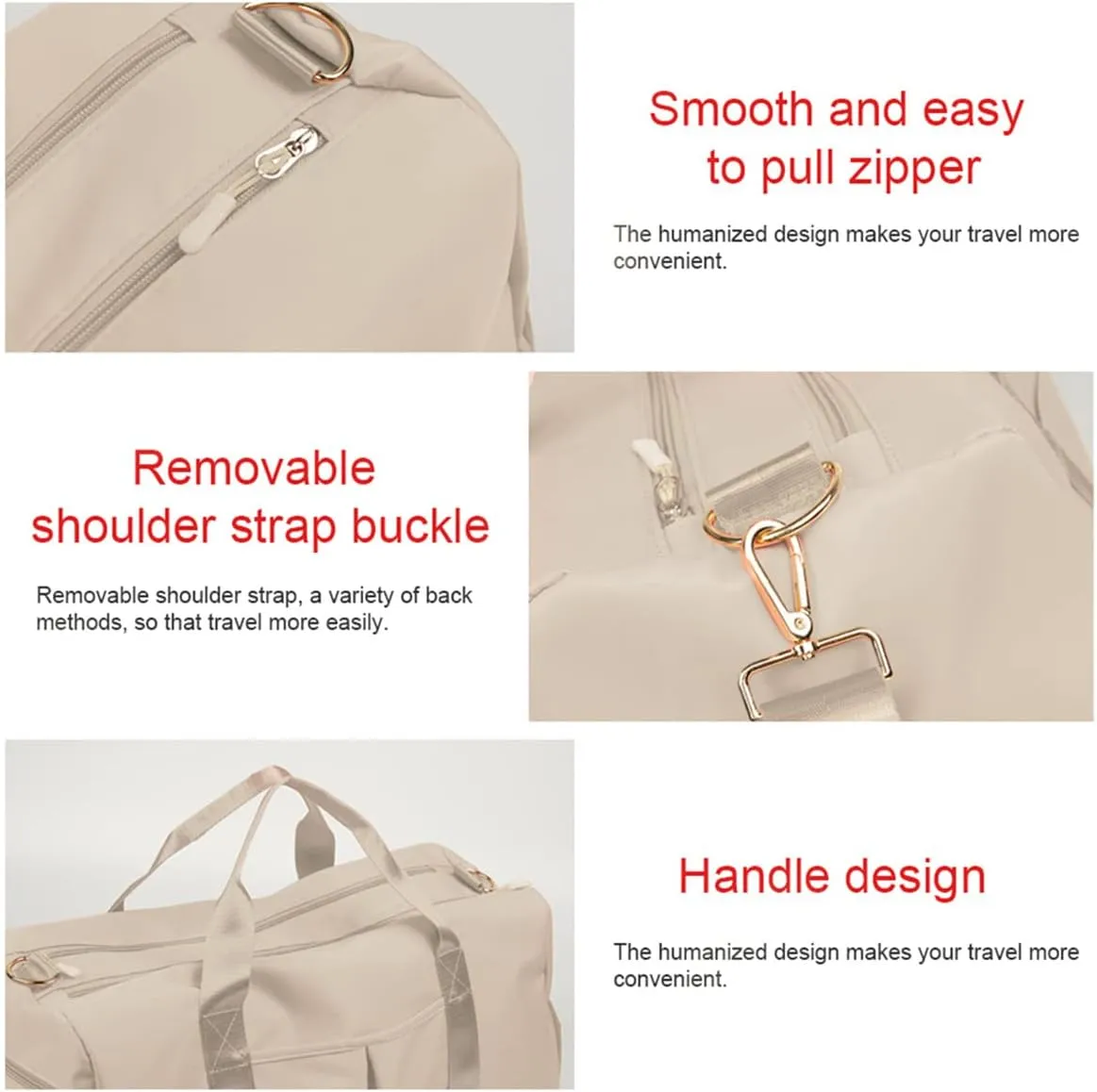 Gym Bag Wet and Dry Sport Bags with Shoe Compartment Travel Bag Waterproof Cute Gym Bag for Women and Men Training Tote Yoga Bag(Beige)