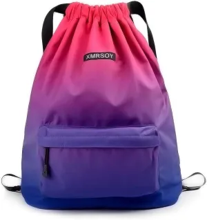 Gym Drawstring Backpack Water Resistant String Bag Nylon Cinch Sport Bag Sackpack