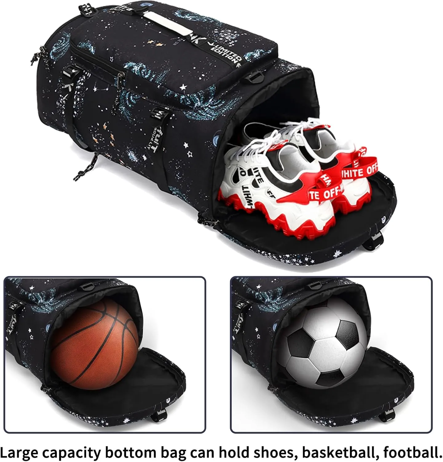 gym duffel bag backpack wrestling bag with shoe compartment 4 kinds of back method waterproof sports walking laptop