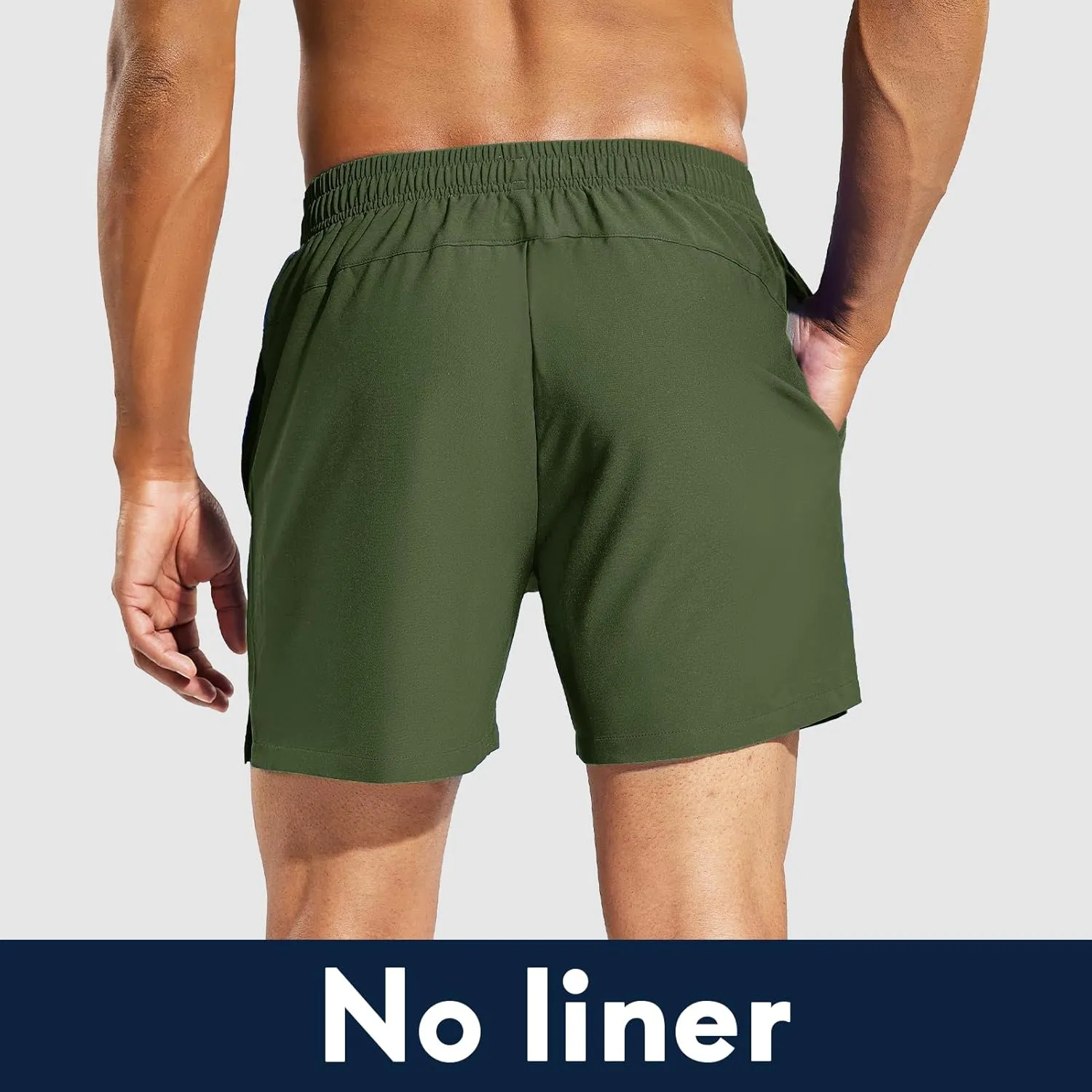 Haimont Men's Athletic Running Shorts 5 Inches for Gym Sports Active Workout with Pockets, Quick Dry, Water Resistant