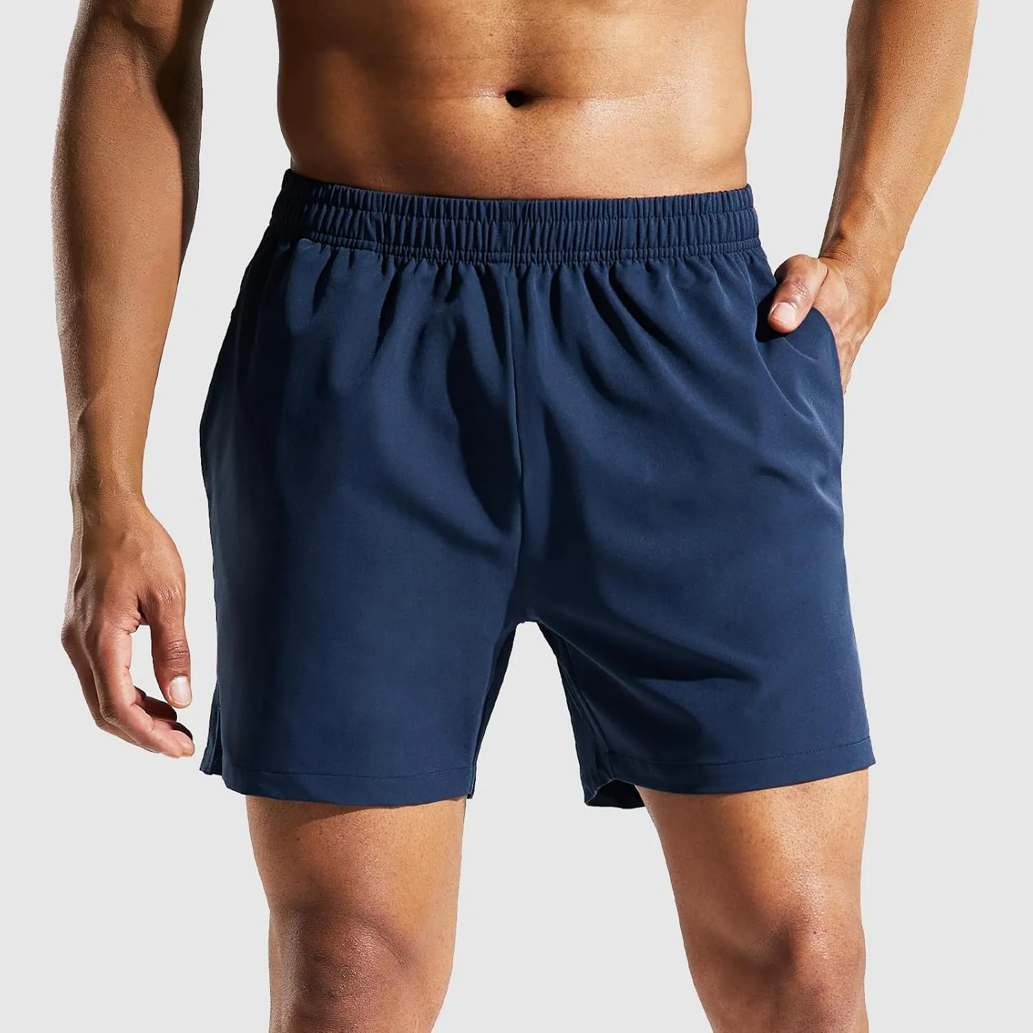 Haimont Men's Athletic Running Shorts 5 Inches for Gym Sports Active Workout with Pockets, Quick Dry, Water Resistant