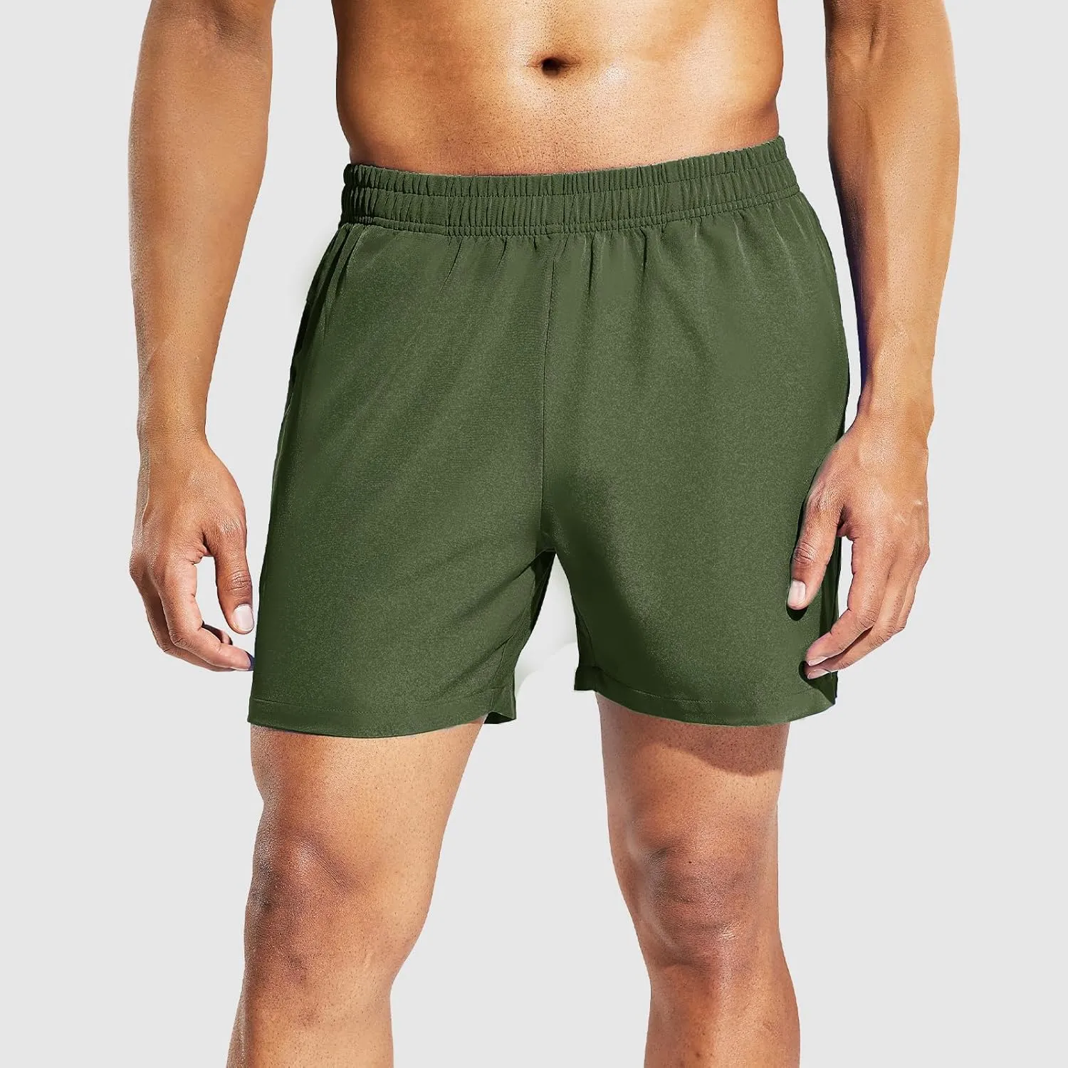 Haimont Men's Athletic Running Shorts 5 Inches for Gym Sports Active Workout with Pockets, Quick Dry, Water Resistant