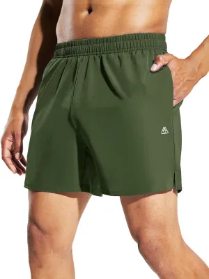 Haimont Men's Athletic Running Shorts 5 Inches for Gym Sports Active Workout with Pockets, Quick Dry, Water Resistant