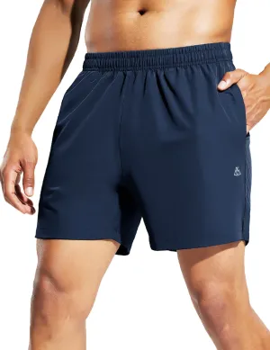 Haimont Men's Athletic Running Shorts 5 Inches for Gym Sports Active Workout with Pockets, Quick Dry, Water Resistant