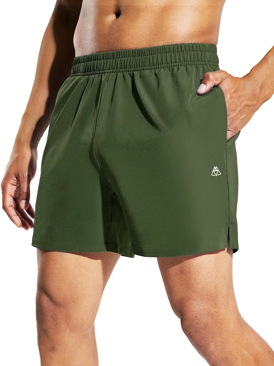 Haimont Men's Athletic Running Shorts 5 Inches for Gym Sports Active Workout with Pockets, Quick Dry, Water Resistant