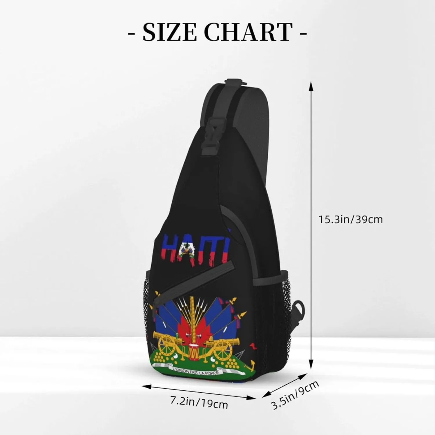 Haiti Crossbody Bag Haitian Shoulder Bag Backpack Haiti Flag Sling Bag Chest Casual Daypack Bag
