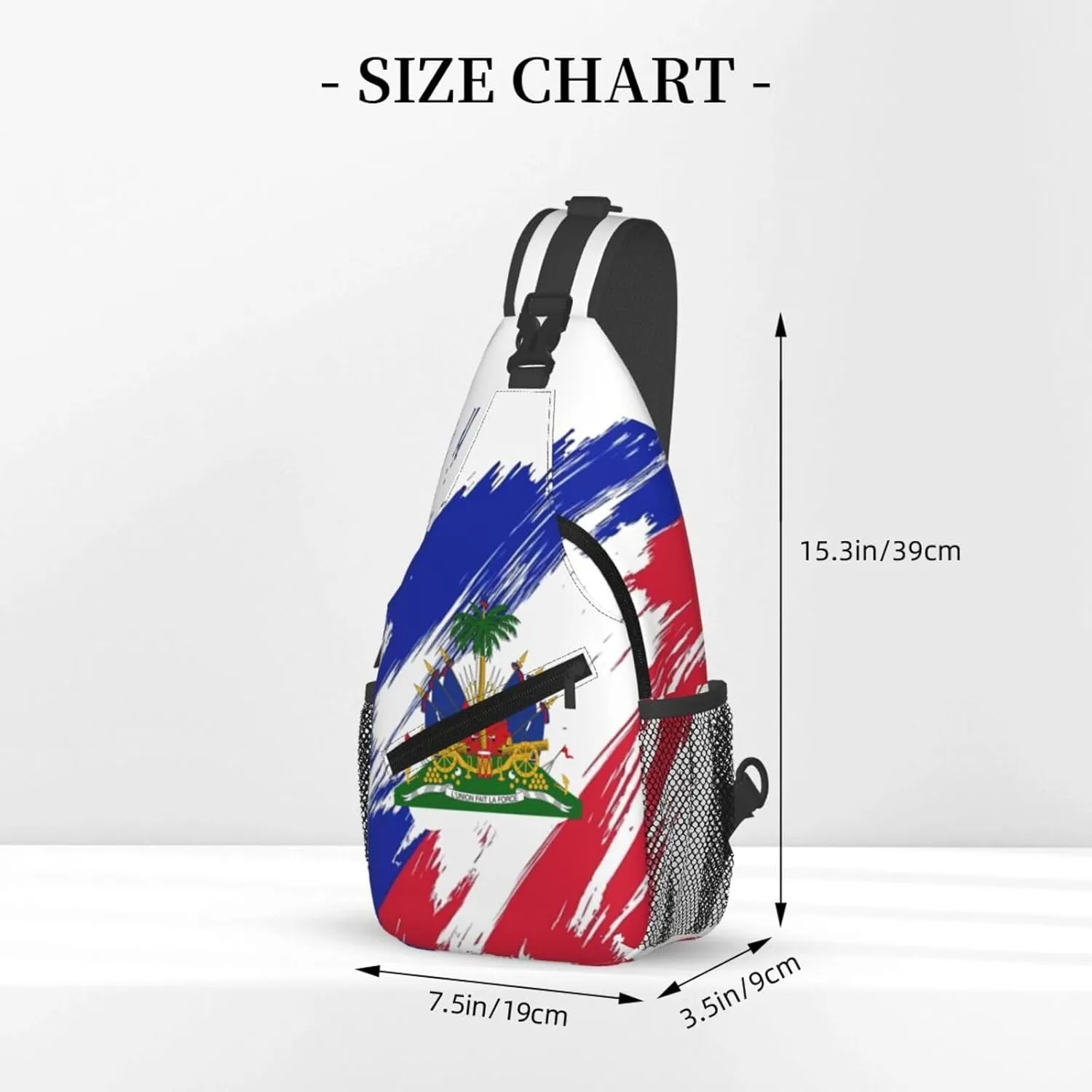 Haiti Crossbody Bag Israel Flag Shoulder Bag Backpack Haitian Sling Bag Haiti Haitian Flag Chest Casual Daypack Bag