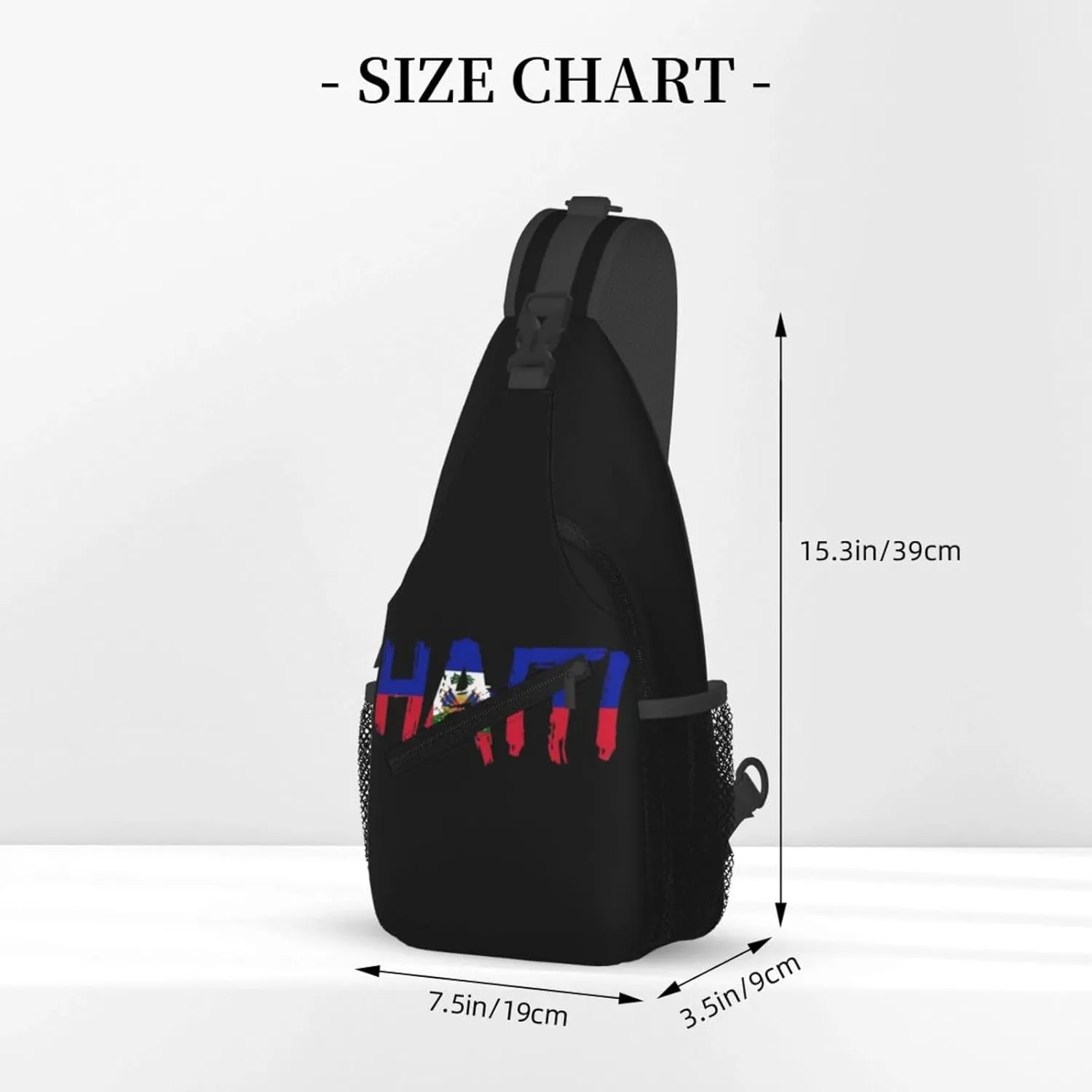 Haiti Crossbody Bag Israel Flag Shoulder Bag Backpack Haitian Sling Bag Haiti Haitian Flag Chest Casual Daypack Bag