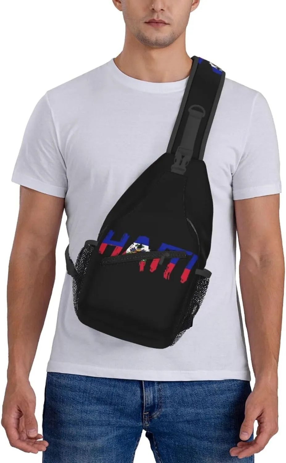 Haiti Crossbody Bag Israel Flag Shoulder Bag Backpack Haitian Sling Bag Haiti Haitian Flag Chest Casual Daypack Bag