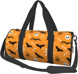 Halloween Spider Bat Skull Sports Gym Duffel Bag For Men Women Weekender Travel Workout Training Handbag